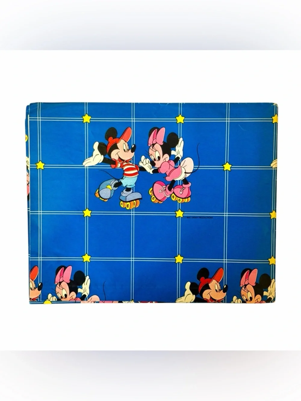Disney Vintage 1980’s Mickey and Minnie Rollerskating wrapping paper Sheet- Rare